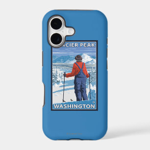Skier Admiring - Glacier Peak, Washington
