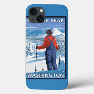 Skier Admiring - Glacier Peak, Washington iPhone 13 Case