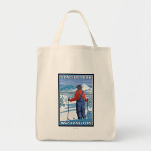 Skier Admiring - Glacier Peak, Washington Tote Bag