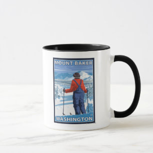 Skier Admiring - Mount Baker, Washington Mug