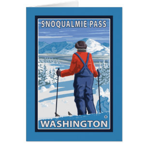 Skier Admiring - Snoqualmie Pass, Washington
