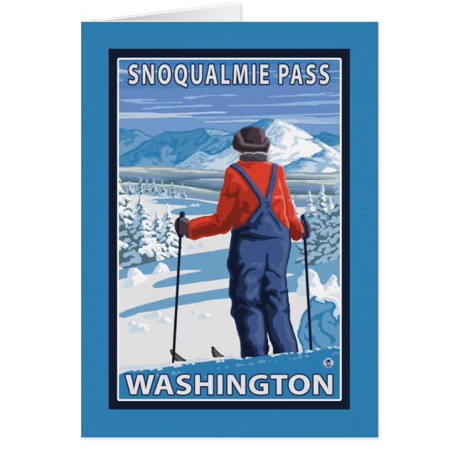 Skier Admiring - Snoqualmie Pass, Washington (Front)
