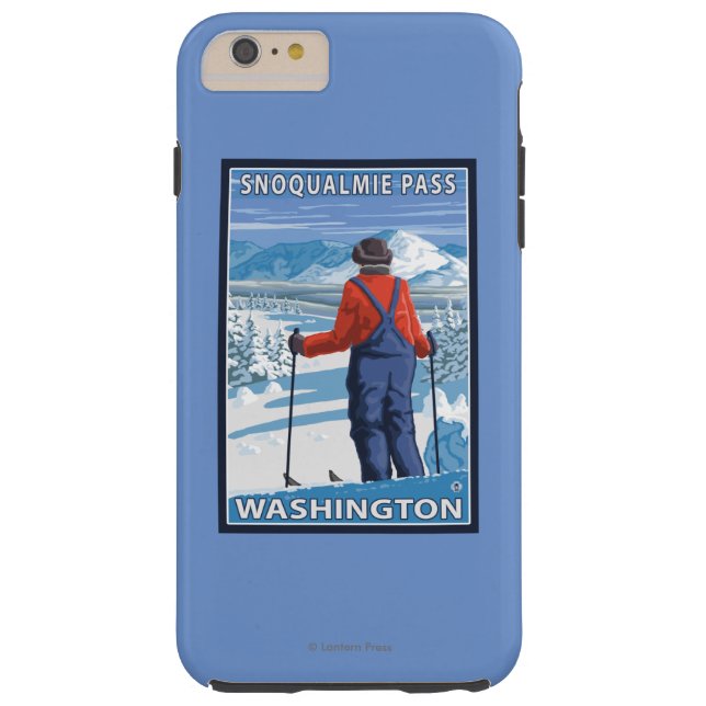 Skier Admiring - Snoqualmie Pass, Washington Case-Mate iPhone Case (Back)