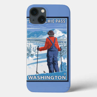 Skier Admiring - Snoqualmie Pass, Washington iPhone 13 Case