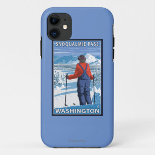 Skier Admiring - Snoqualmie Pass, Washington iPhone 11 Case