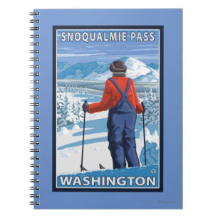 Skier Admiring - Snoqualmie Pass, Washington Notebook