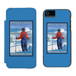 Skier Admiring - Stevens Pass, Washington Incipio Watson™ iPhone 5 Wallet Case