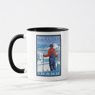 Skier Admiring - Sun Valley, Idaho Mug