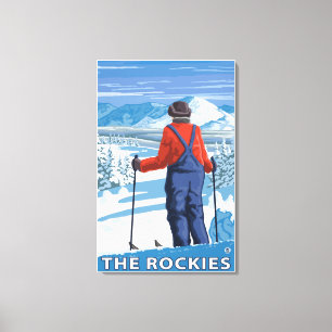 Skier Admiring - The Rockies Canvas Print