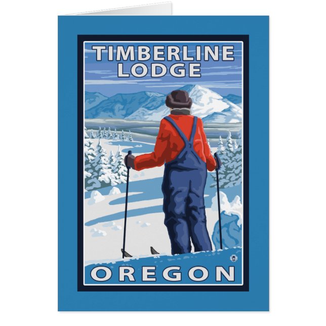 Skier Admiring - Timberline Lodge, Oregon (Front)