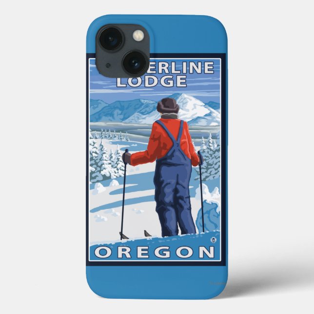 Skier Admiring - Timberline Lodge, Oregon Case-Mate iPhone Case (Back)