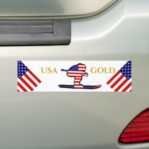 SKIER BUMPER STICKER