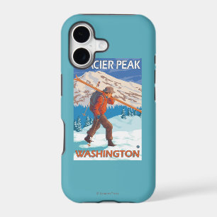 Skier Carrying Snow Skis - Glacier Peak, WA