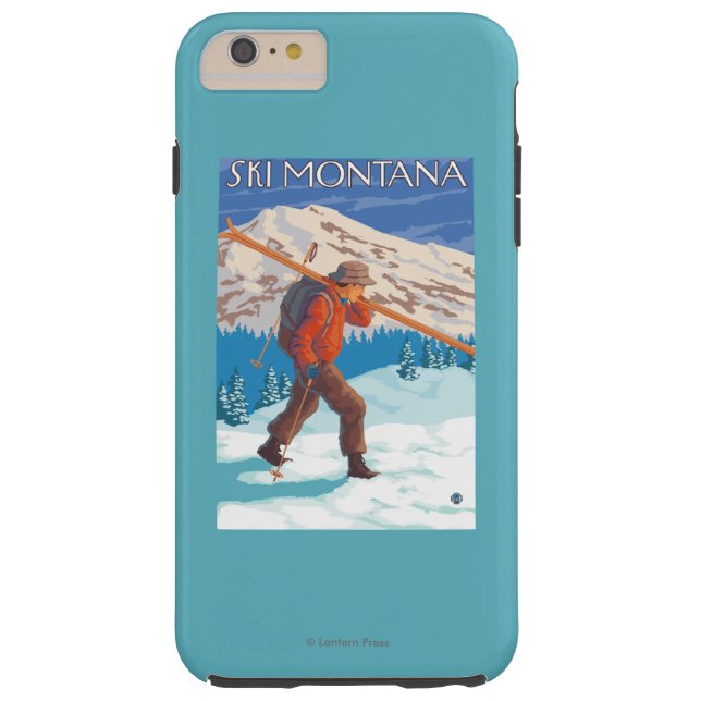 Skier Carrying Snow Skis - Montana Case-Mate iPhone Case (Back)