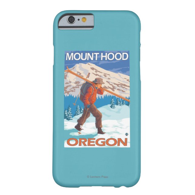 Skier Carrying Snow Skis - Mount Hood, OR Case-Mate iPhone Case (Back)