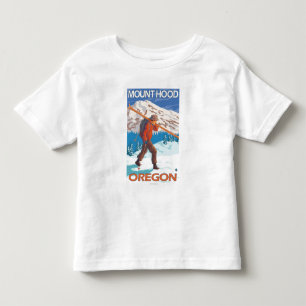 Skier Carrying Snow Skis - Mount Hood, OR Toddler T-shirt