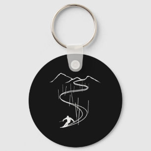 Skier Downhill Ski Racing Skiing Slalom Ski Lift Keychain