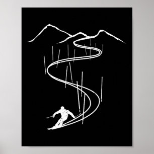 Skier Downhill Ski Racing Skiing Slalom Ski Lift _ Poster