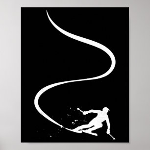 Skier Downhill Skiing Mountains Ski Sport Skier Sk Poster