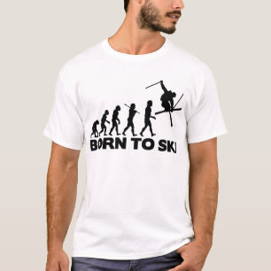 SKIER EVOLUTION BORN TO SKI 01.png T-Shirt