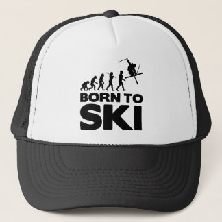 SKIER EVOLUTION BORN TO SKI 02.png Trucker Hat