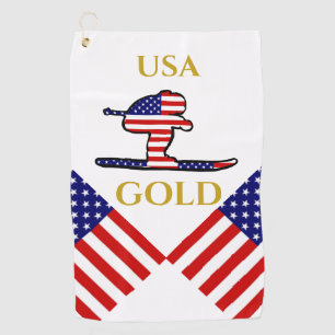 SKIER GOLF TOWEL