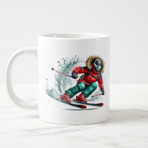Skier Jumbo Large Coffee Mug