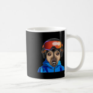 Skier Manchester Terrier Snowboarding Dog Coffee Mug