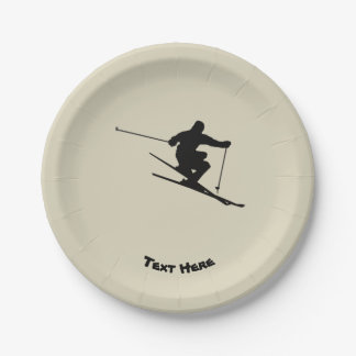 Skier Paper Plate