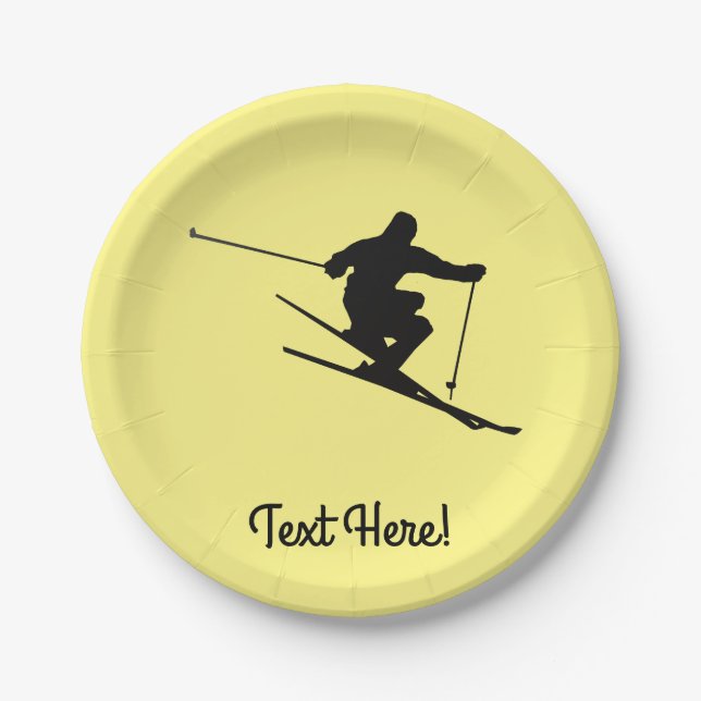 Skier Paper Plate (Front)