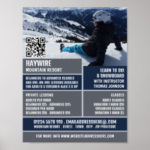 Skier Portrait, Ski/Snowboarding Lessons/Classes Poster