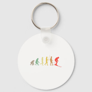 Skier Retro Skiing Ski Downhill Winter Sport Enthu Keychain