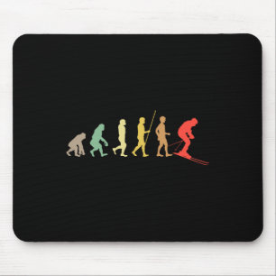Skier Retro Skiing Ski Downhill Winter Sport Enthu Mouse Pad