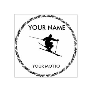 Skier Rubber Stamp