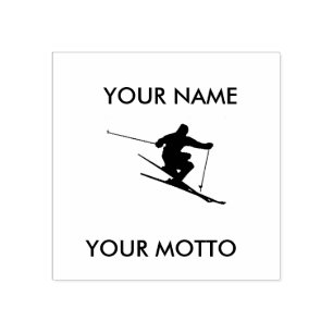 Skier Rubber Stamp