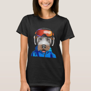 Skier Sealyham Terrier Snowboarding Pocket T-Shirt