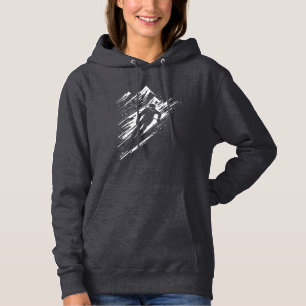 Skier Silhouette Graphic Art Hoodie