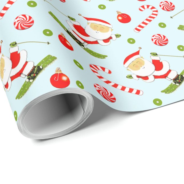 Skier Skiing Holiday Gift Wrapping Paper (Roll Corner)