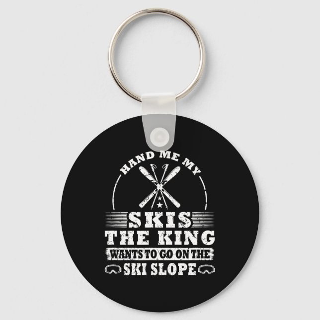 Skier Skiing  Keychain (Front)