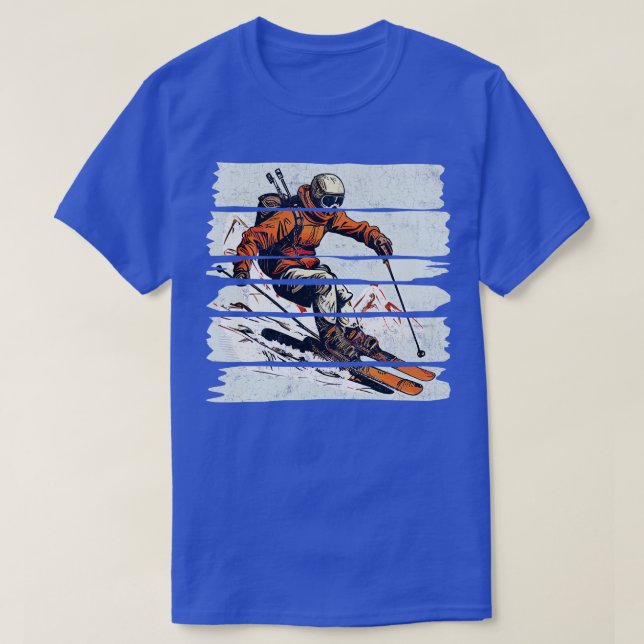 Skier Skiing T-Shirt (Design Front)
