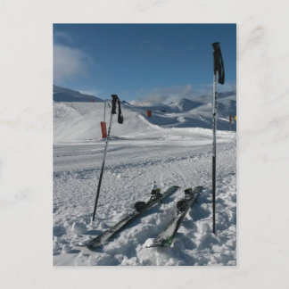 Skier Skipiste Postcard