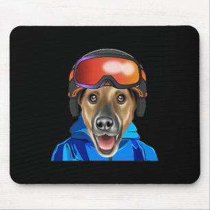 Skier Smooth Fox Terrier Snowboarding Pocket Mouse Pad