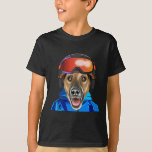 Skier Smooth Fox Terrier Snowboarding Pocket  T-Shirt