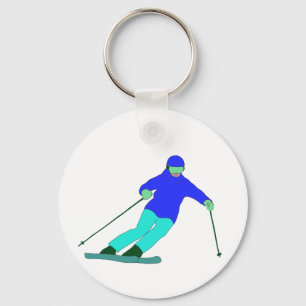 Skier Snow Skiing  Keychain
