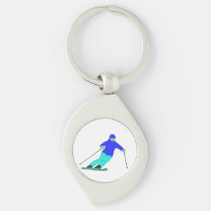 Skier Snow Skiing  Keychain