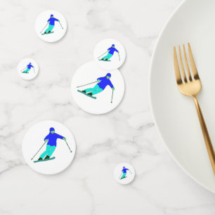 Skier Snow Skiing Ski Party  Confetti