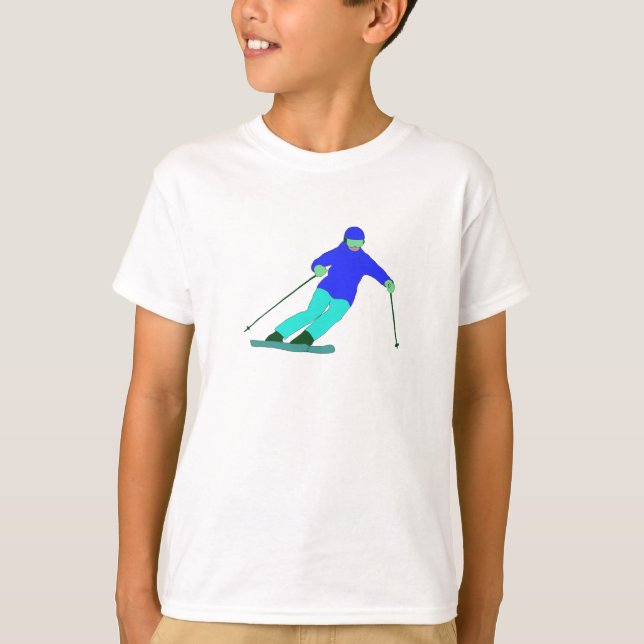 Skier Snow Skiing  T-Shirt (Front)