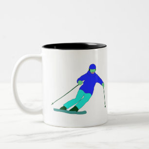 Skier Snow Skiing Two-Tone Coffee Mug