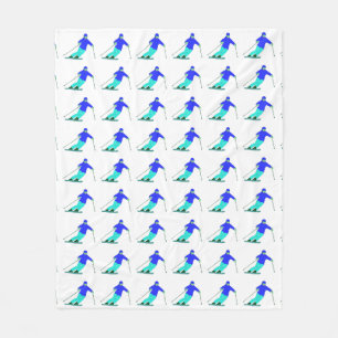 Skier Snow Skiing Winter Vacation    Fleece Blanket