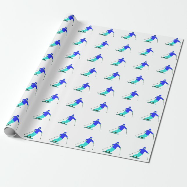Skier Snow Skiing  Wrapping Paper (Unrolled)